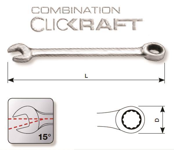 CLICKRAFT CHIAVE COMBINATA 10MM